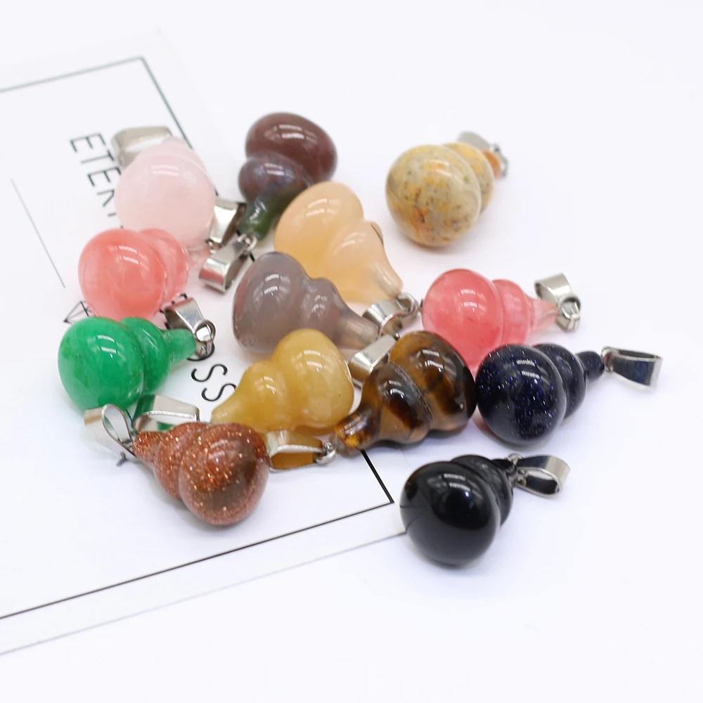Natural Stone Pendants Gourd Shape Rose Quartzs Tiger Eye for Jewelry Making Diy Reiki Healing Necklace Earring Gifts 
Natural Stone Pendants Gourd Shape Rose Quartzs Tiger Eye for Jewelry Making Diy Reiki Healing Necklace Earring Gifts