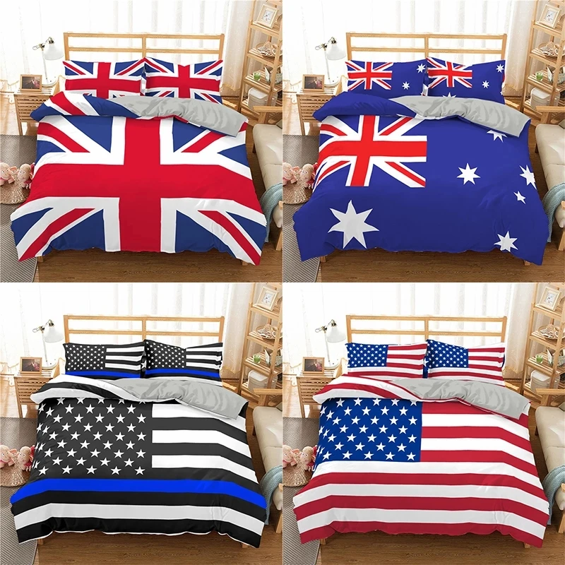 3D American Flag Printed Bedding Set King Size Geometric Duvet Cover Home Textile Bedclothes 2/3pcs Microfiber Decor Hot Selling
3D American Flag Printed Bedding Set King Size Geometric Duvet Cover Home Textile Bedclothes 2/3pcs Microfiber Decor Hot Selling