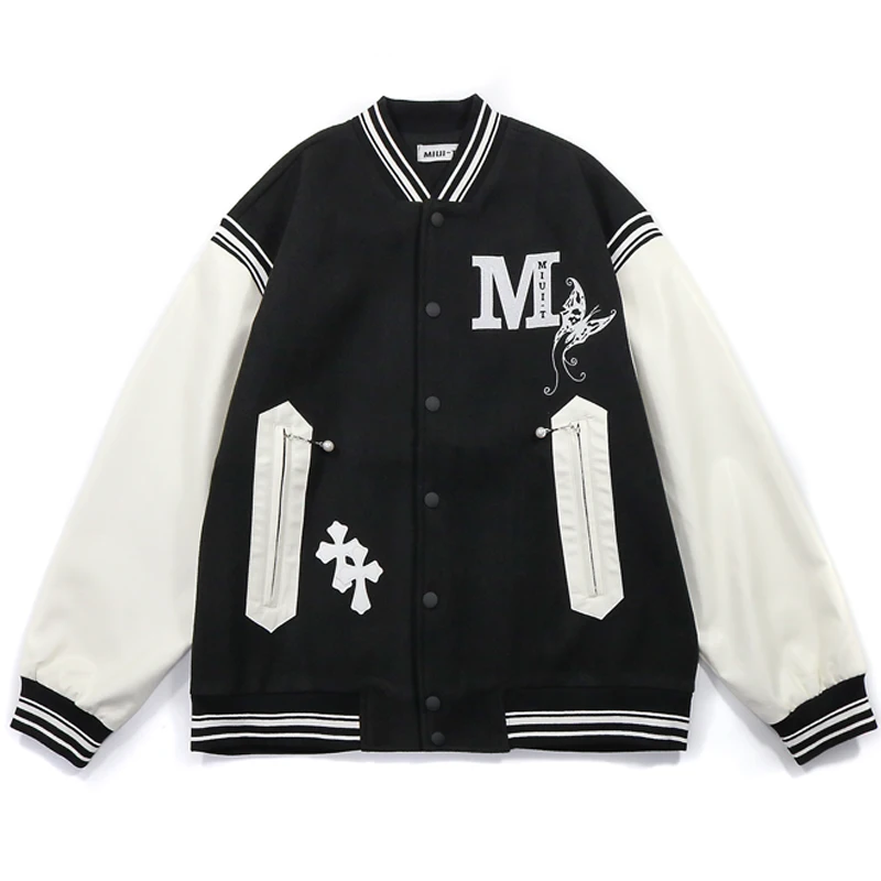 Куртка Varsity в стиле хип-хоп, мужская бейсбольная куртка в стиле Харадзюку с надписью и нашивкой, осень 2021 
Куртка Varsity в стиле хип-хоп, мужская бейсбольная куртка в стиле Харадзюку с надписью и нашивкой, осень 2021