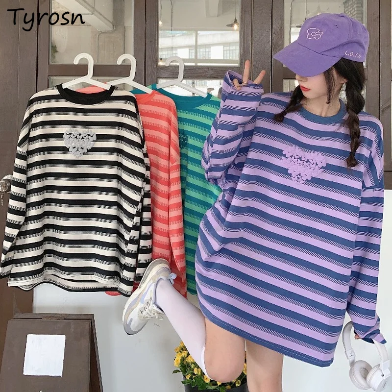 No Hat Hoodies Women Sweet All-match Korean Style Harajuku Baggy Chic Design O-neck Love-printing Striped Sweatshirts Mujer Ins
No Hat Hoodies Women Sweet All-match Korean Style Harajuku Baggy Chic Design O-neck Love-printing Striped Sweatshirts Mujer Ins