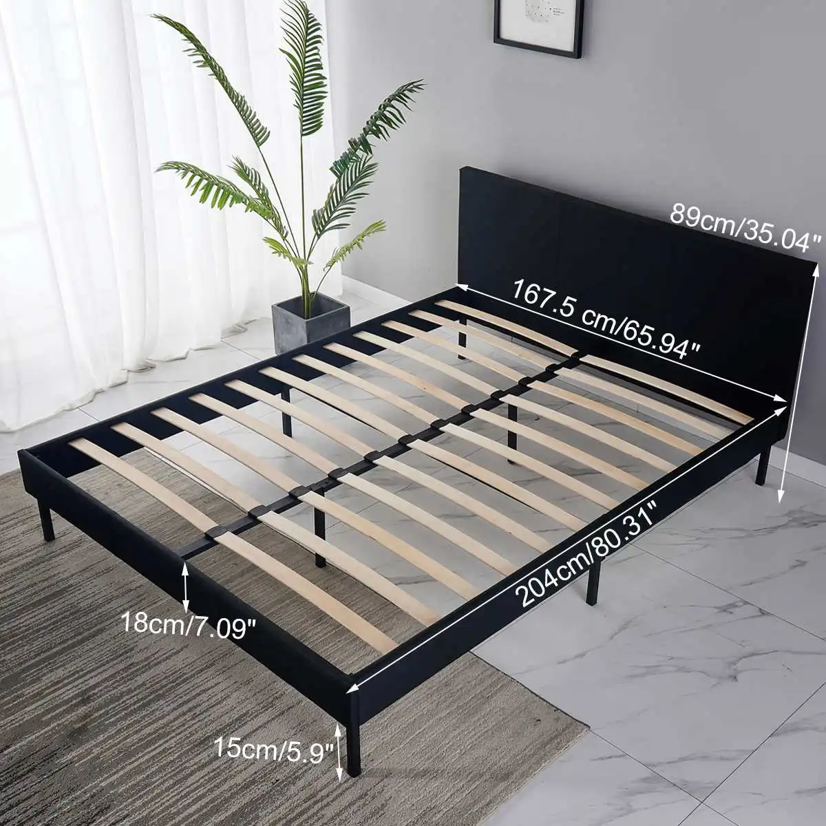 Modern Upholstered Queen Bed Frame Deluxe Solid Bed Faux Leather Queen Size Bed Frame with Headboard and Slat Support For Adult
Modern Upholstered Queen Bed Frame Deluxe Solid Bed Faux Leather Queen Size Bed Frame with Headboard and Slat Support For Adult