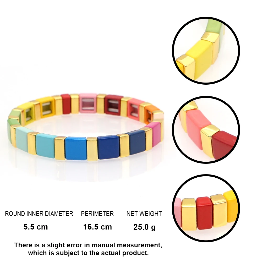 Shinus Rainbow Bracelet Enamel Tile Beads Bracelets For Women Colorful Bohemian Armband Pulseras Mujer Moda 2020 Jewelry Gift
Shinus Rainbow Bracelet Enamel Tile Beads Bracelets For Women Colorful Bohemian Armband Pulseras Mujer Moda 2020 Jewelry Gift
