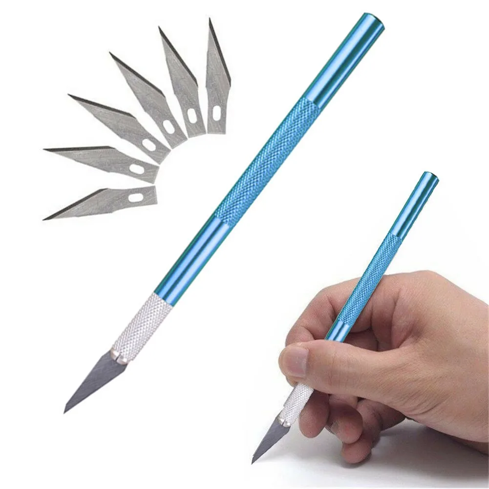 Non-Slip Metal Scalpel Kn-ife Tools Kit Cutter Engraving Craft Kni-ves + 40pcs Blades Mobile Phone PCB DIY Repair Hand Tools
Non-Slip Metal Scalpel Kn-ife Tools Kit Cutter Engraving Craft Kni-ves + 40pcs Blades Mobile Phone PCB DIY Repair Hand Tools
