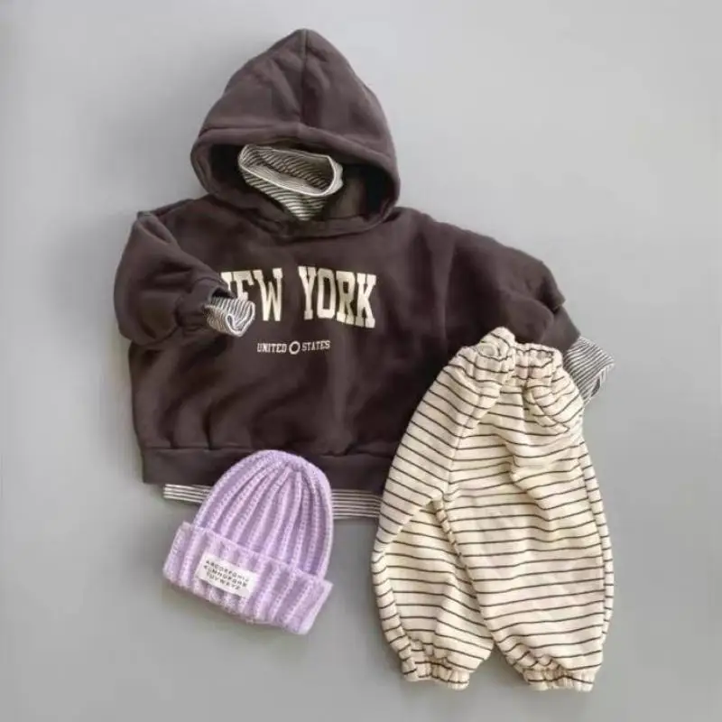 2021 New Winter Baby Plus Velvet Hoodie Fashion Letter Print Long Sleeve Hooded Sweatshirt Fleece Pants Baby Casual Warm Clothes
2021 New Winter Baby Plus Velvet Hoodie Fashion Letter Print Long Sleeve Hooded Sweatshirt Fleece Pants Baby Casual Warm Clothes