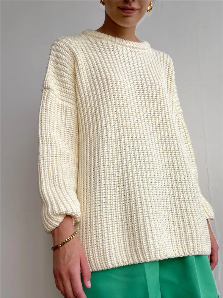 Autumn Winter Women Warm Solid Color Long-Sleeves Sweater Multicolor Elegant Round Collar Knitted Loose Knitted Pullover Tops
Autumn Winter Women Warm Solid Color Long-Sleeves Sweater Multicolor Elegant Round Collar Knitted Loose Knitted Pullover Tops