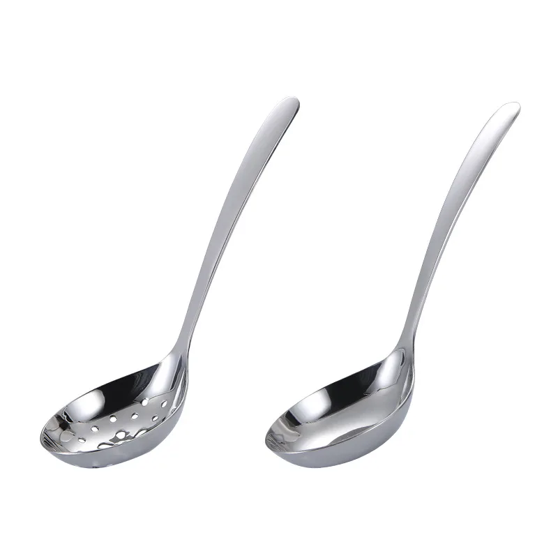 2Pcs Creative 304 Stainless Steel Soup Spoon Colander Long Handle Thicken Spoons Colanders
2Pcs Creative 304 Stainless Steel Soup Spoon Colander Long Handle Thicken Spoons Colanders