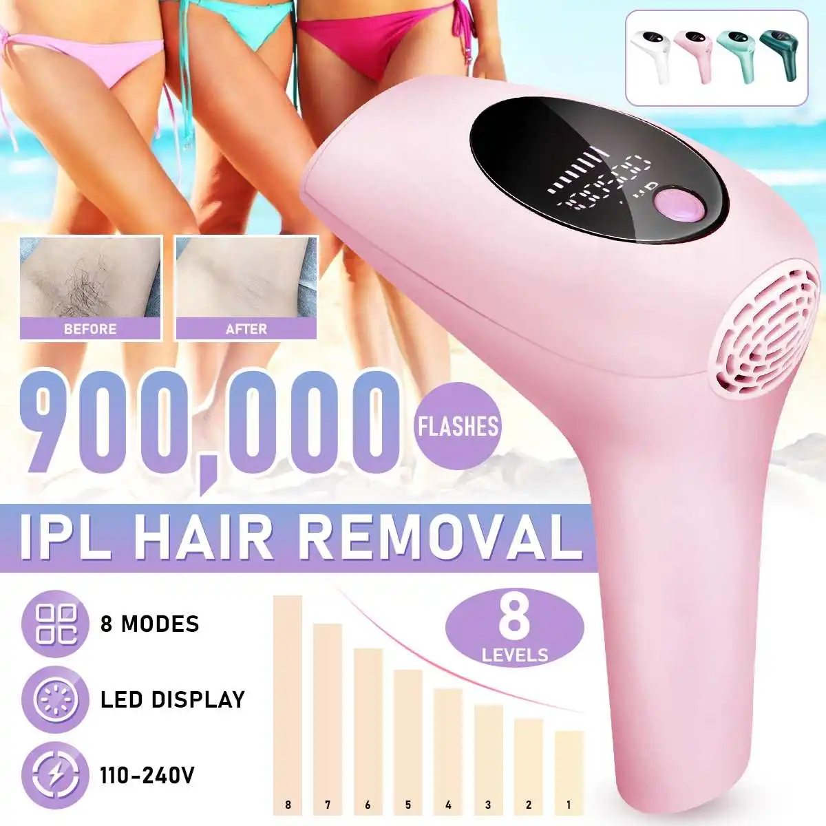 NEW 999999 Flashes Hot sell Laser Epilator Permanent IPL Photoepilator Hair Removal dDepiladora Painless Electric Epilator
NEW 999999 Flashes Hot sell Laser Epilator Permanent IPL Photoepilator Hair Removal dDepiladora Painless Electric Epilator