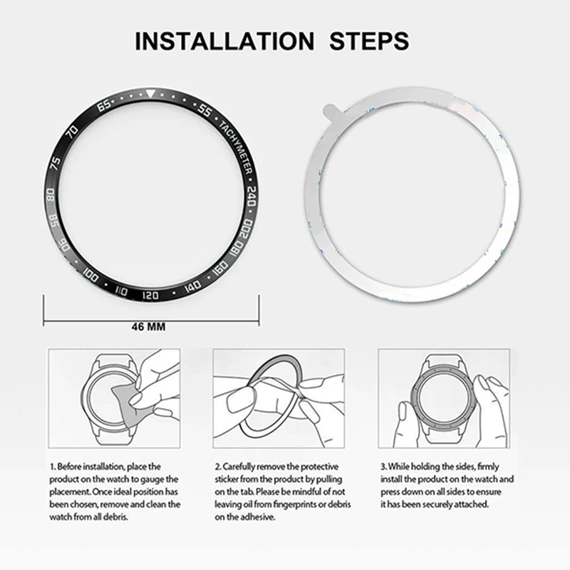 Metal Bezel For Samsung Galaxy Watch 46Mm Case Gear S3 Frontier/Classic Sport Adhesive Cover Band Strap Accessories
Metal Bezel For Samsung Galaxy Watch 46Mm Case Gear S3 Frontier/Classic Sport Adhesive Cover Band Strap Accessories