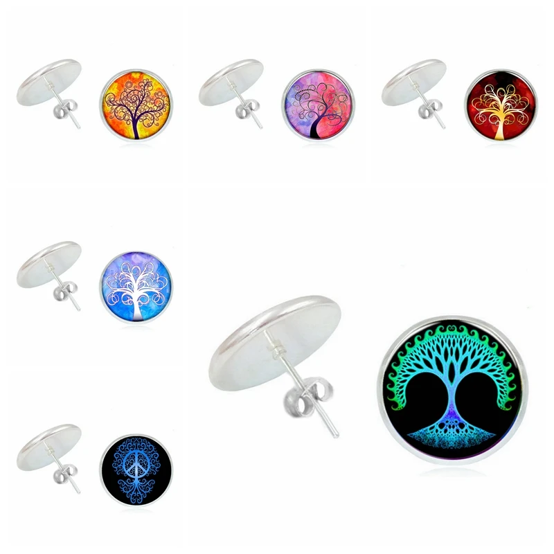 2019 Ladies Earrings Creative Life Tree Series Convex Round Stud Earrings Fashion Women Jewelry Gifts Children's Jewelry
2019 Ladies Earrings Creative Life Tree Series Convex Round Stud Earrings Fashion Women Jewelry Gifts Children's Jewelry