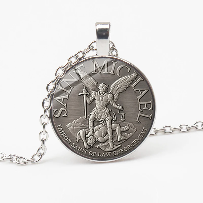 New Retro Angel St. Michael Necklace Protect My Shield Amulet Protect Justice Necklace Pendant Amulet Christian Holy Gift Choker 
New Retro Angel St. Michael Necklace Protect My Shield Amulet Protect Justice Necklace Pendant Amulet Christian Holy Gift Choker