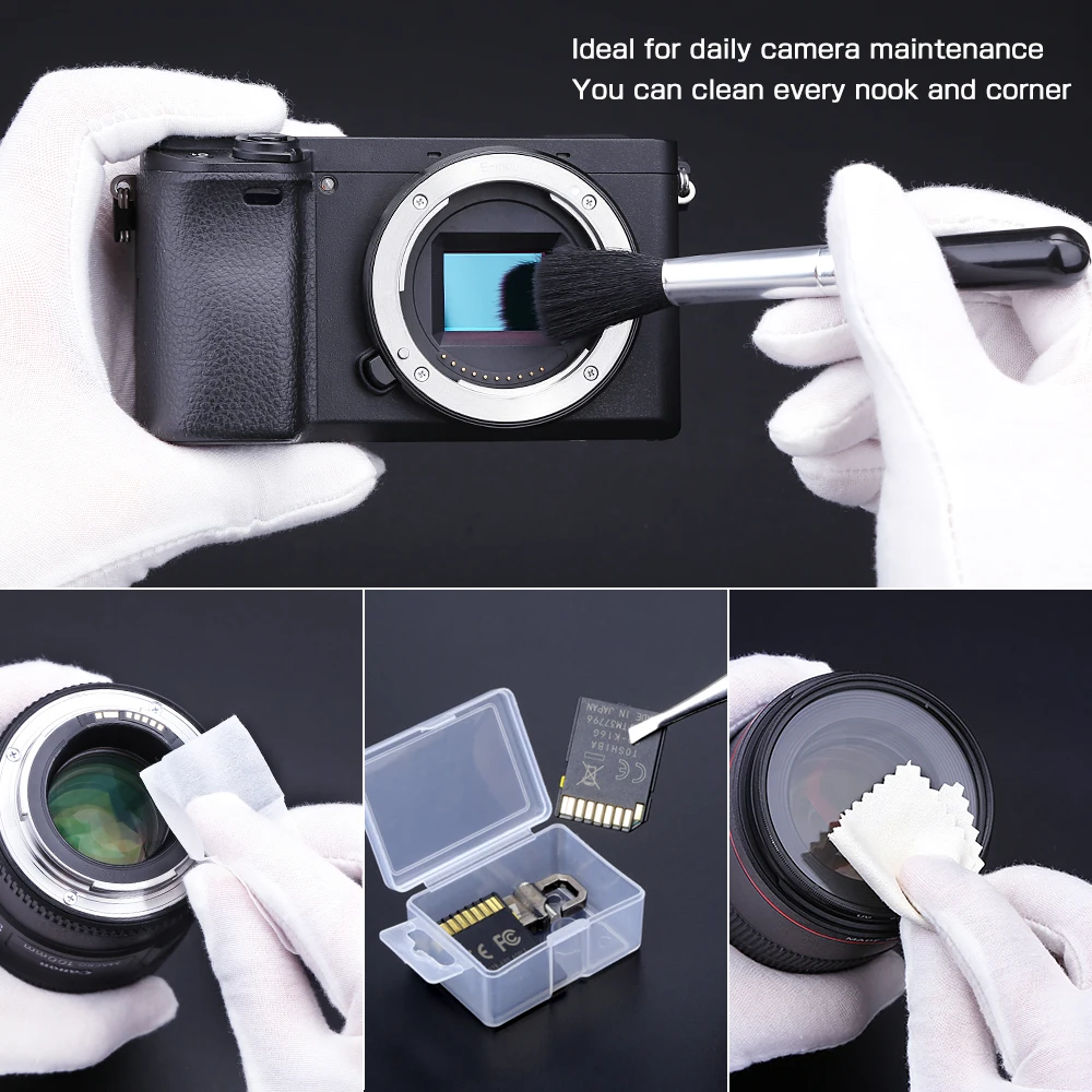 Electop Camera Cleaner Kit DSLR Lens Digital Camera Sensor Cleaning Kit for Fujifilm Sony Nikon Canon SLR DV Cameras Clean Set
Electop Camera Cleaner Kit DSLR Lens Digital Camera Sensor Cleaning Kit for Fujifilm Sony Nikon Canon SLR DV Cameras Clean Set
