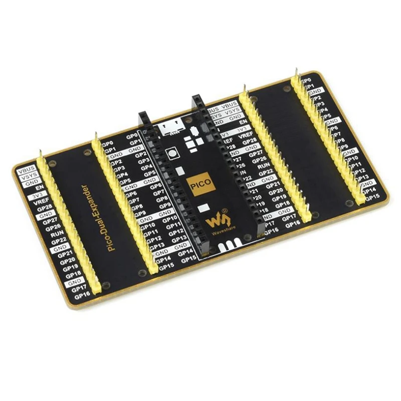 Waveshare Dual GPIO Expander for Raspberry Pi Pico, Two Sets of 2X20 Male Header for Connecting More Expansion Modules
Waveshare Dual GPIO Expander for Raspberry Pi Pico, Two Sets of 2X20 Male Header for Connecting More Expansion Modules