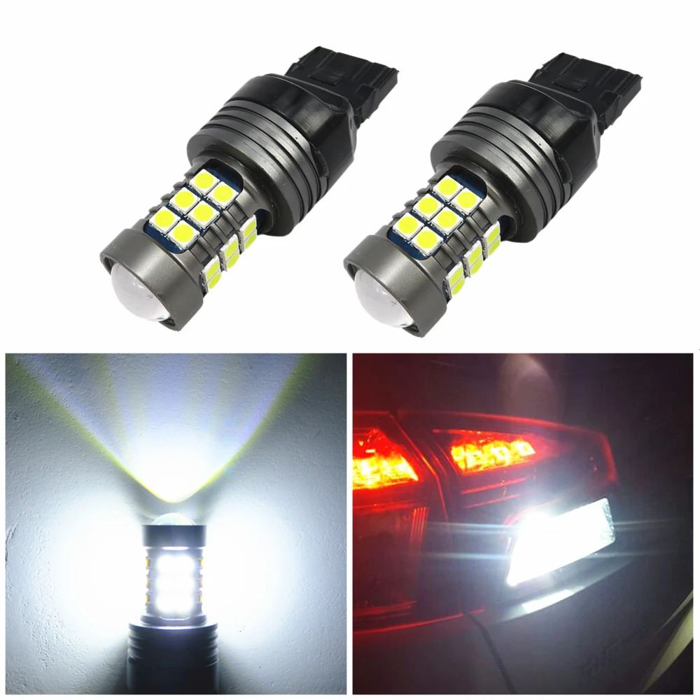 WLJH 2x автомобильный T20 LED 7440 лампочка 7440NA W21/5 Вт запасной задний светильник Авто