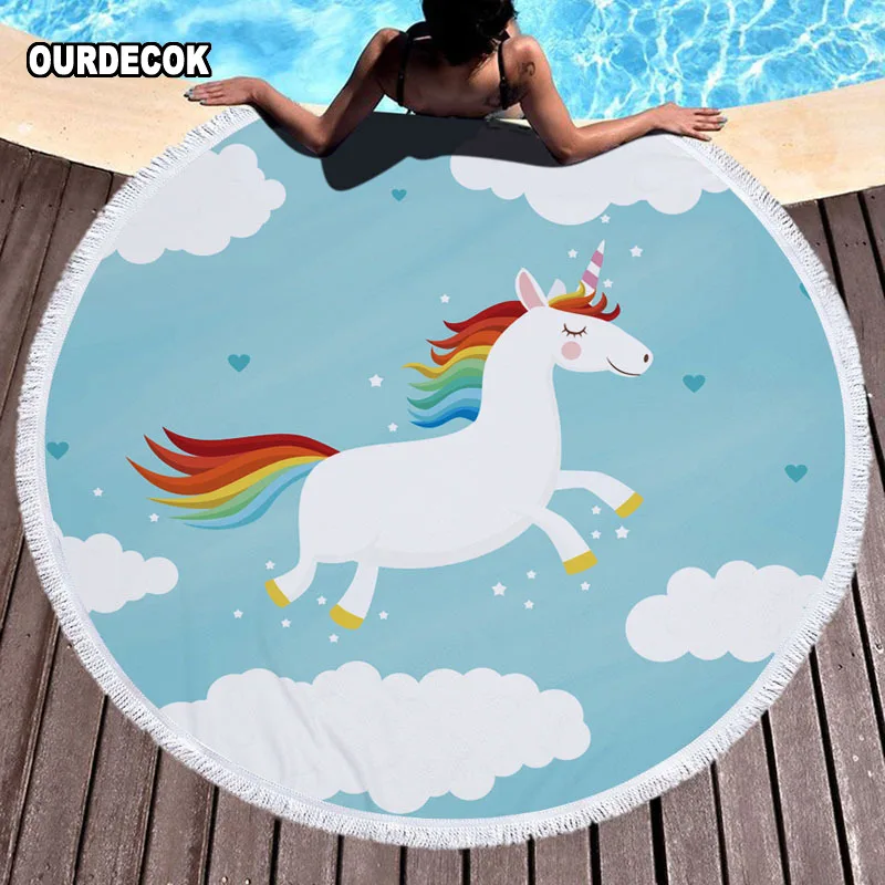 OUR DECOK Pink Cute Unicorn Microfiber Large Round Beach Towel Toalla Microfibra Thick Terry Cloth With Tassels Beach Blanket
OUR DECOK Pink Cute Unicorn Microfiber Large Round Beach Towel Toalla Microfibra Thick Terry Cloth With Tassels Beach Blanket
