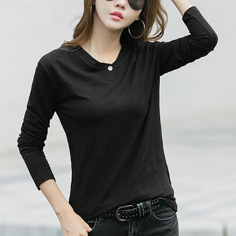 Slubby Cotton Long Sleeve T-Shirt women's bottom top T-shirt middle-aged pure cotton T-shirt autumn 2020
Slubby Cotton Long Sleeve T-Shirt women's bottom top T-shirt middle-aged pure cotton T-shirt autumn 2020