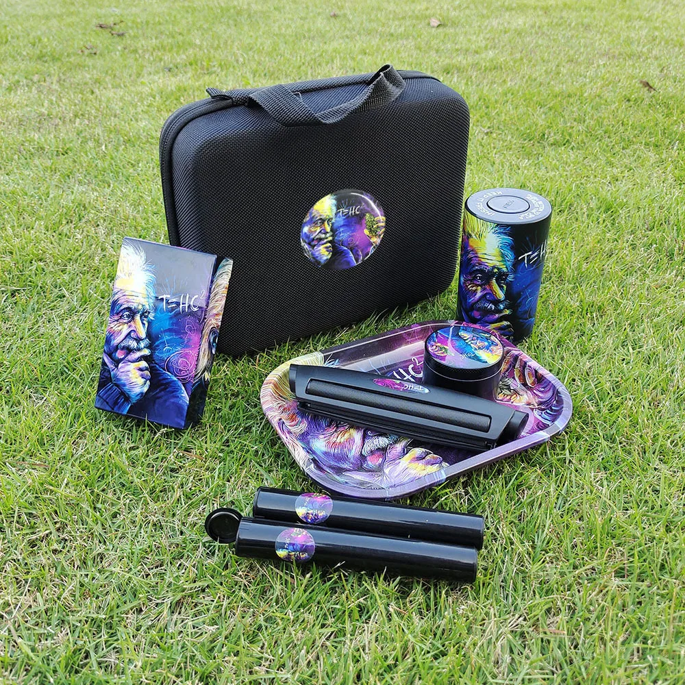 Metal Rolling Tray Plastic Airtight Herb Container Zinc Alloy Smoking Grinder With Tobacco Bag Rolling Machine Set
Metal Rolling Tray Plastic Airtight Herb Container Zinc Alloy Smoking Grinder With Tobacco Bag Rolling Machine Set
