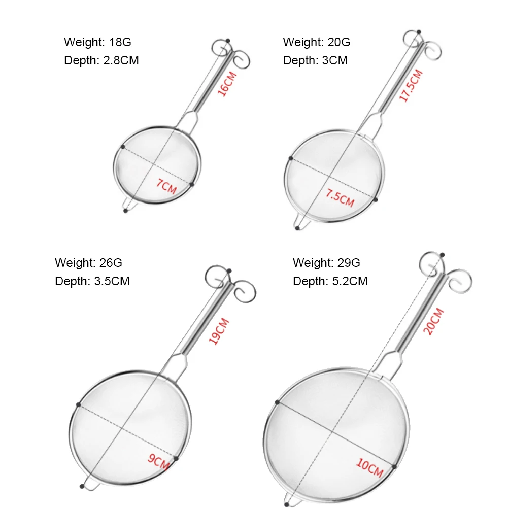 Stainless Steel Fine Mesh Strainer Filter with Long Handle Hand Held Strainer for Tea Egg Vegetable Kitchen Tool Household Tools
Stainless Steel Fine Mesh Strainer Filter with Long Handle Hand Held Strainer for Tea Egg Vegetable Kitchen Tool Household Tools