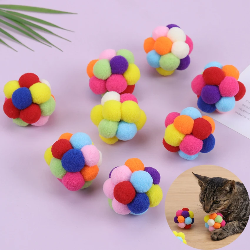 1PC Pet Supplies Cat Self-excited Ball Funny Cat Ball Plush Bell Ball Multicolor Stitching Christmas Color Cat Throwing Toys
1PC Pet Supplies Cat Self-excited Ball Funny Cat Ball Plush Bell Ball Multicolor Stitching Christmas Color Cat Throwing Toys