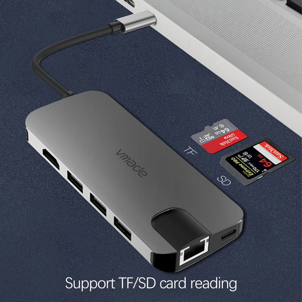 USB C HUB Multi USB 3.0 Hub To TF SD Reader HDMI-Compatible Adapter Dock For MacBook Pro Huawei Mate 30 USB-C 3.1 Splitter 
USB C HUB Multi USB 3.0 Hub To TF SD Reader HDMI-Compatible Adapter Dock For MacBook Pro Huawei Mate 30 USB-C 3.1 Splitter