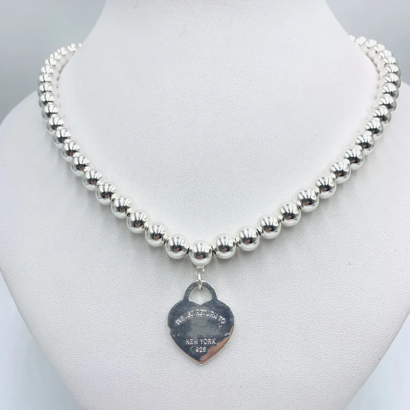 1:1 925 Sterling Silver Classic European And American Style Heart-Shaped Splash Pendant 8MM Round Bead Necklace, Gift For Ladies
1:1 925 Sterling Silver Classic European And American Style Heart-Shaped Splash Pendant 8MM Round Bead Necklace, Gift For Ladies