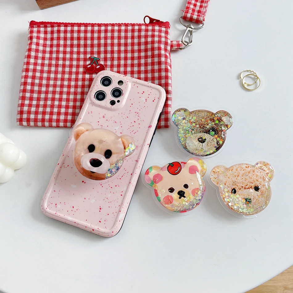 Universal Mobile Phone Holder For iPhone Samsung Xiaomi Cute Korean Bear Stand Holder Quicksand Fold Grip Bracket Fit All Phone
Universal Mobile Phone Holder For iPhone Samsung Xiaomi Cute Korean Bear Stand Holder Quicksand Fold Grip Bracket Fit All Phone