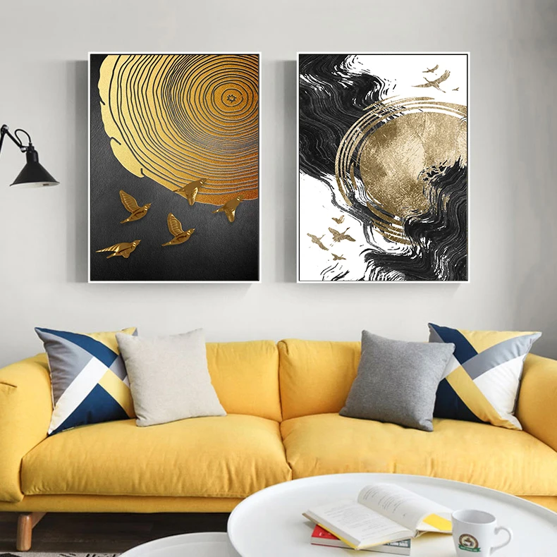 Abstract Black Golden Annual Ring Canvas Painting Modern Print and Poster Decoration for Living Room Bedroom HD Wall Art Picture 
Abstract Black Golden Annual Ring Canvas Painting Modern Print and Poster Decoration for Living Room Bedroom HD Wall Art Picture