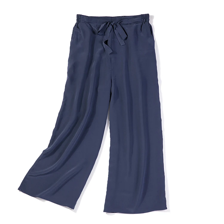 Женские шикарные широкие брюки до щиколотки из 100% чистого шелка SO0048 
Женские шикарные широкие брюки до щиколотки из 100% чистого шелка SO0048