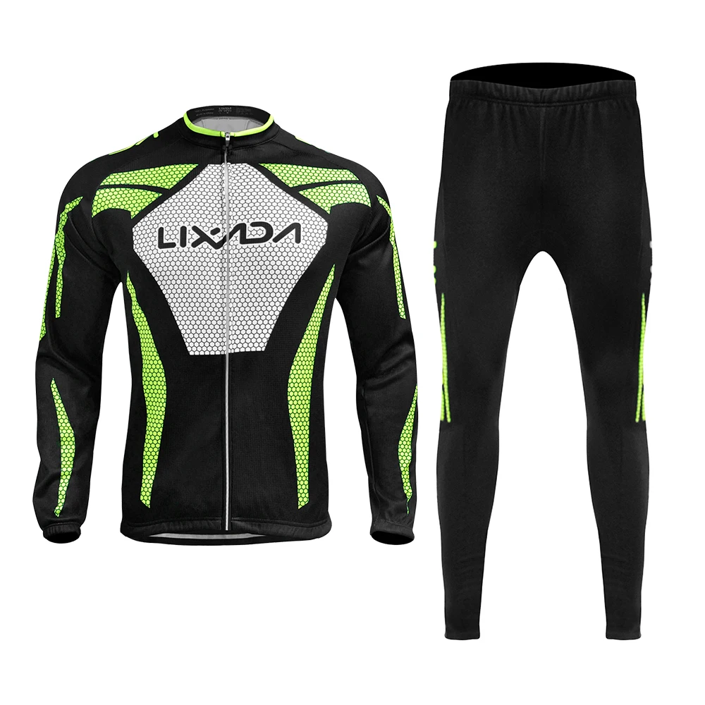 Lixada Pro Набор велосипедных Джерси с длинным рукавом Дышащая MTB велосипедная одежда