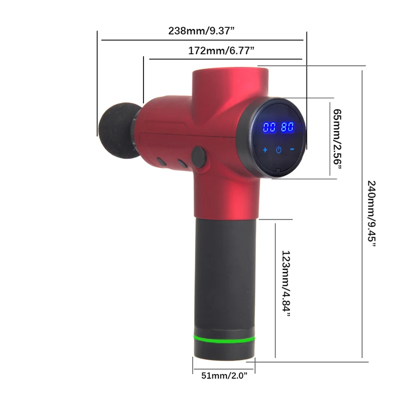 20 Gears LCD Electric Massage Gun 4000r/min Hand Held Deep Muscles Relaxing Shock Vibration Therapy Device with 4 Heads
20 Gears LCD Electric Massage Gun 4000r/min Hand Held Deep Muscles Relaxing Shock Vibration Therapy Device with 4 Heads