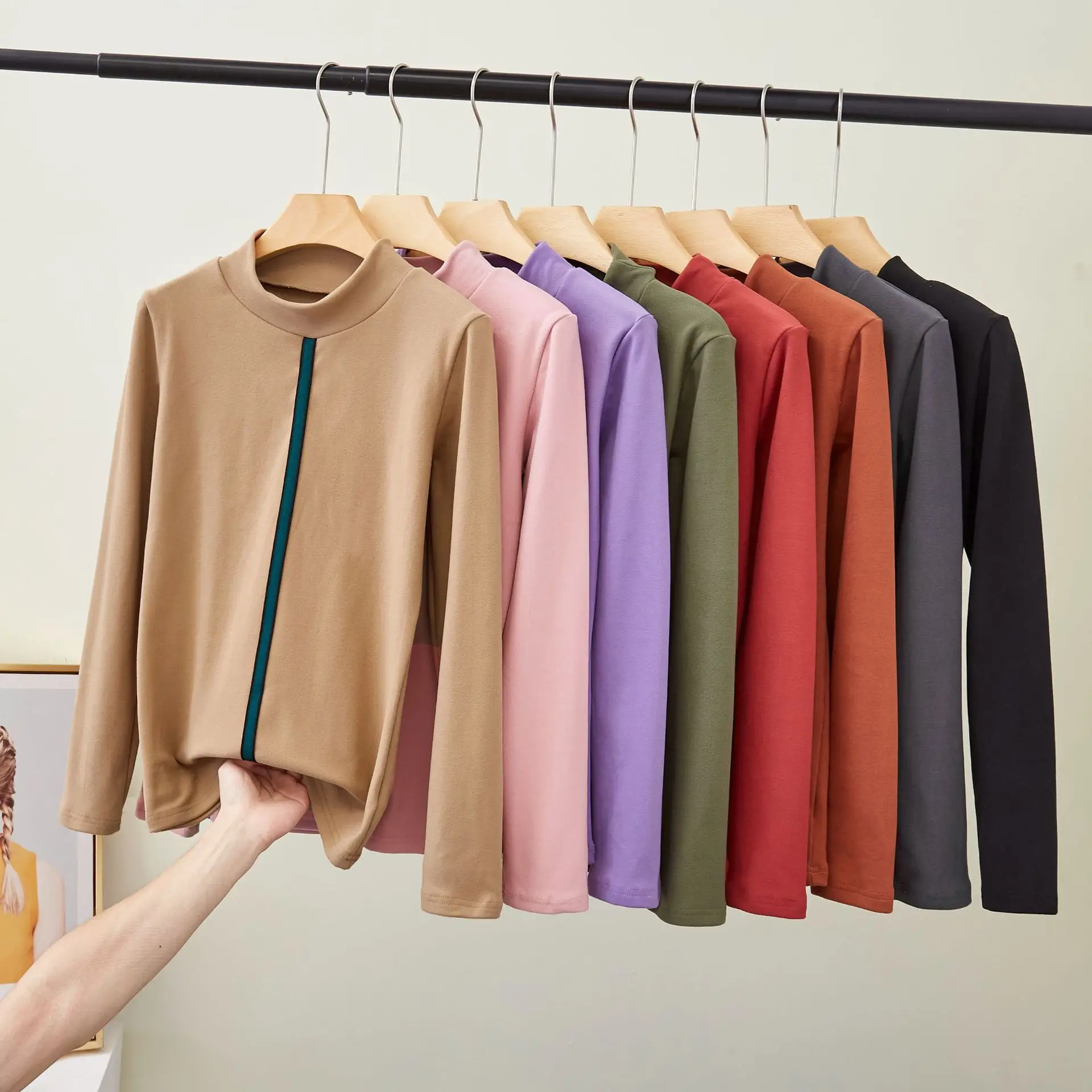 2021 Autumn Women Pullover Tops Female T-Shirts Solid O-Neck Elasticity Elegant Office Lady Casual All Match
2021 Autumn Women Pullover Tops Female T-Shirts Solid O-Neck Elasticity Elegant Office Lady Casual All Match