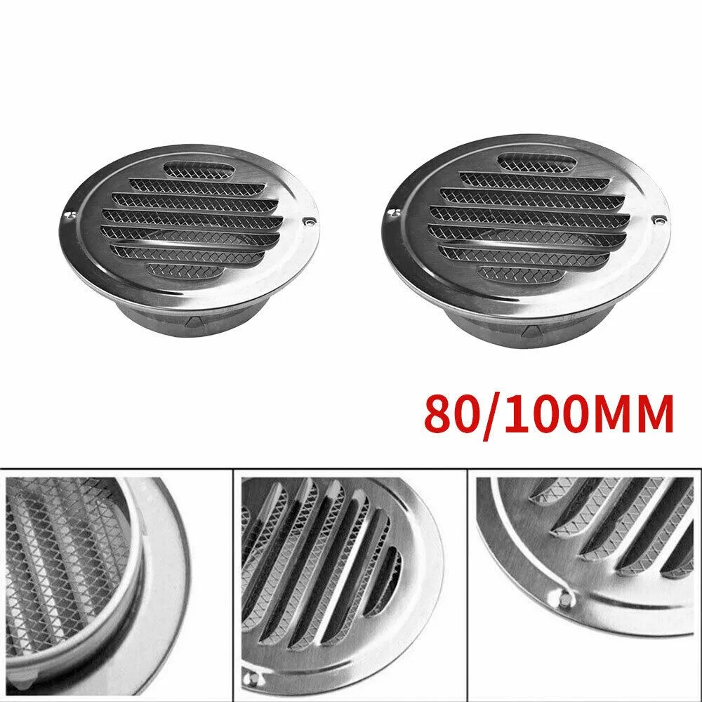 1PC Stainless Steel Vent Flat Round Air Vent Grill Metal Cover Circle Ducting Ventilation ⌀80mm 100mm Suitable For Home
1PC Stainless Steel Vent Flat Round Air Vent Grill Metal Cover Circle Ducting Ventilation ⌀80mm 100mm Suitable For Home