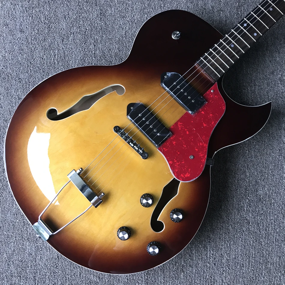 Jazz Hollow Body Electric Guitar, Rosewood fingerboard, 2 F holes, 2 P90 pickups, high-quality electric guitar, Free shipping
Jazz Hollow Body Electric Guitar, Rosewood fingerboard, 2 F holes, 2 P90 pickups, high-quality electric guitar, Free shipping