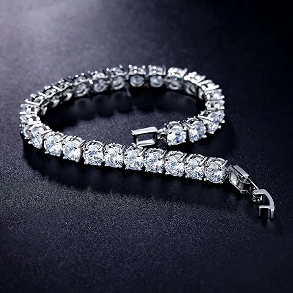 Classic White Gold Plated AAA Cubic Zircon Tennis Bracelet Shining Crystal Link Hand Chain for Women
Classic White Gold Plated AAA Cubic Zircon Tennis Bracelet Shining Crystal Link Hand Chain for Women