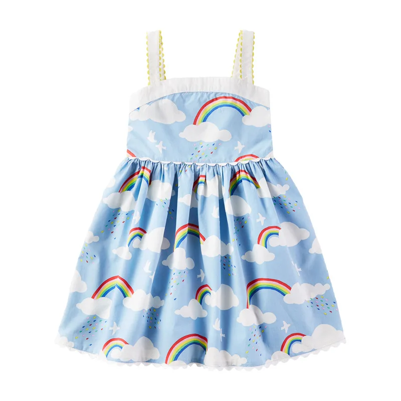 Little maven Dress 2020 Девушки Платье Без Рукавов Радуга Выкройка Детские Летние Платья