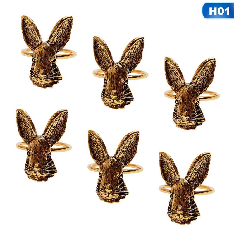 6PCS Cute Creative Easter Bunny Ears Napkin Ring Antique Metal Rabbit Napkin Ring Napkin Holder Home Table Decoration 
6PCS Cute Creative Easter Bunny Ears Napkin Ring Antique Metal Rabbit Napkin Ring Napkin Holder Home Table Decoration