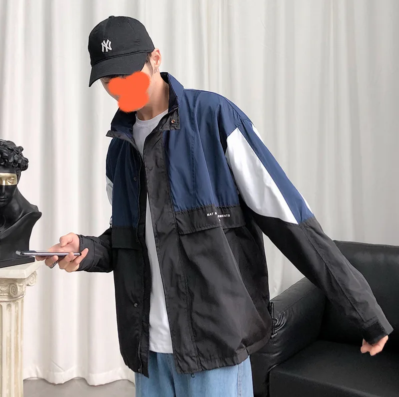 2020 Spring And Autumn New Youth Popular Thin Section Color Matching Loose Jacket Fashion Casual Wild Top Blue M-2XL
2020 Spring And Autumn New Youth Popular Thin Section Color Matching Loose Jacket Fashion Casual Wild Top Blue M-2XL