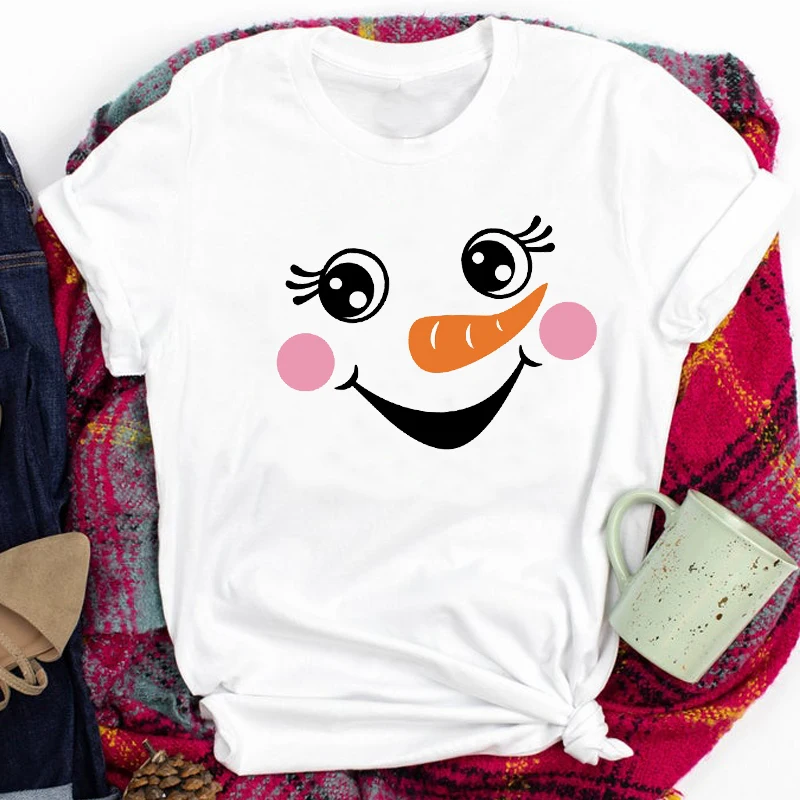 Kawaii Snowman Face Graphic Print T-shirt Women/Men New Year Merry Christmas Tshirt Female Harajuku Short Sleeve Tops
Kawaii Snowman Face Graphic Print T-shirt Women/Men New Year Merry Christmas Tshirt Female Harajuku Short Sleeve Tops