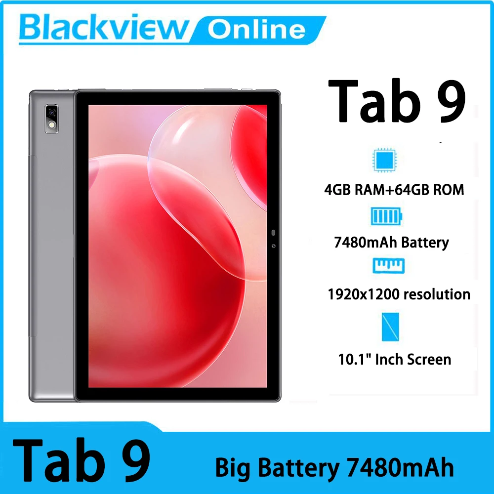 Blackview 2021 Tab 9 Tablet 10.1 Inch 1920x1200 Octa Core 4GB RAM 64GB ROM Tablets PC 7480mAh 4G Network
Blackview 2021 Tab 9 Tablet 10.1 Inch 1920x1200 Octa Core 4GB RAM 64GB ROM Tablets PC 7480mAh 4G Network