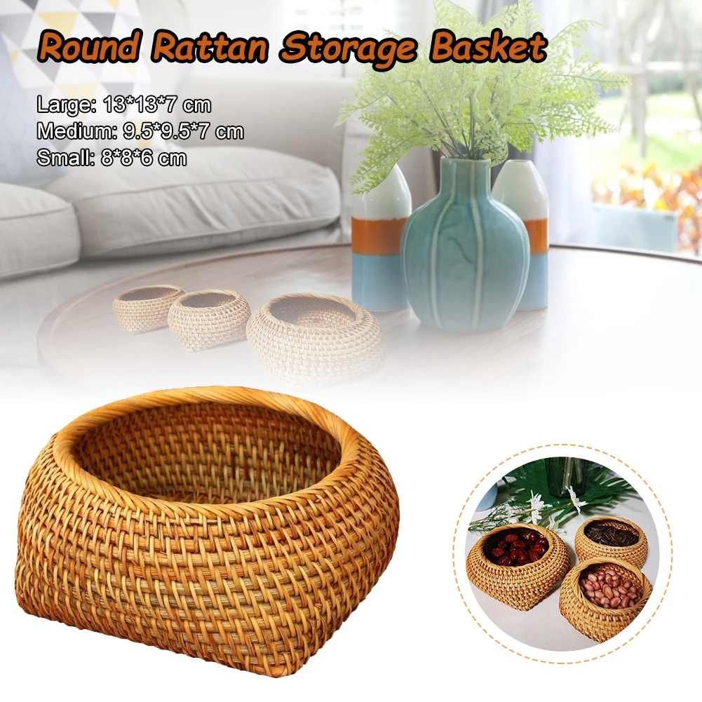 Hand-Woven Storage Basket Rattan Storage Tray Wicker Baskets Bread Fruit Food Box Handicrafts Home Decoration
Hand-Woven Storage Basket Rattan Storage Tray Wicker Baskets Bread Fruit Food Box Handicrafts Home Decoration