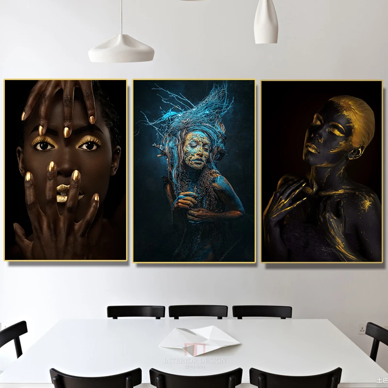 Canvas Painting for Living Room HD Figure Posters African Art Black and Gold Woman Picture Hoom Decor Europe Modern art painting
Canvas Painting for Living Room HD Figure Posters African Art Black and Gold Woman Picture Hoom Decor Europe Modern art painting