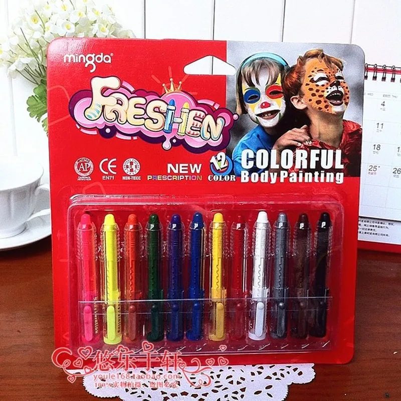 Body Paint Pigment Non-Toxic Face Pen 12-Color Packaged Combination Make-up Paint Drama Halloween Safety Colorful Body Painting
Body Paint Pigment Non-Toxic Face Pen 12-Color Packaged Combination Make-up Paint Drama Halloween Safety Colorful Body Painting