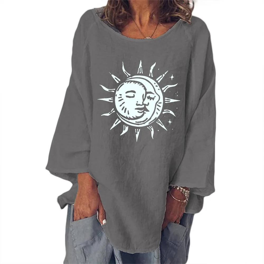 Женская футболка с длинным рукавом и круглым вырезом, из хлопка и льна
Женская футболка с длинным рукавом и круглым вырезом, из хлопка и льна