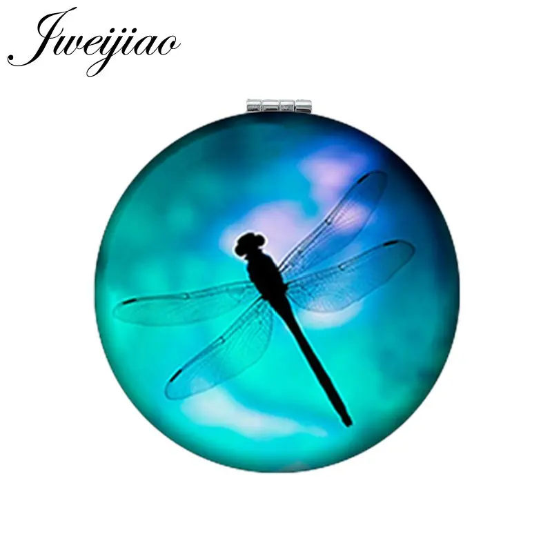 Youhaken Dragonfly художественное круглое зеркало для макияжа из искусственной кожи