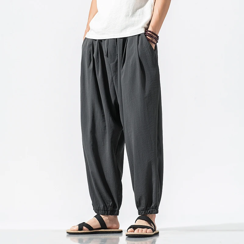 Брюки-шаровары мужские хлопково-льняные, повседневные штаны в стиле хип-хоп, шаровары для бега, уличная одежда до щиколотки, 5XL, лето 2022
Брюки-шаровары мужские хлопково-льняные, повседневные штаны в стиле хип-хоп, шаровары для бега, уличная одежда до щиколотки, 5XL, лето 2022