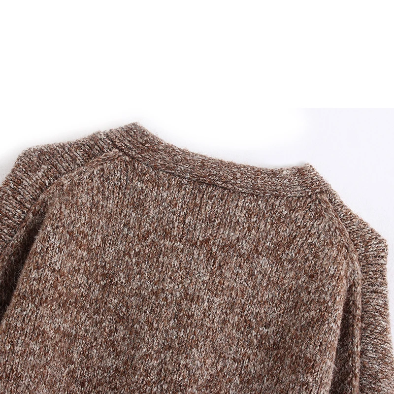 Elina V Neck Sweaters Women Fashion Casual Single Breasted Sweater Elegant Pockets Long Sleeve Female Ladies AF |