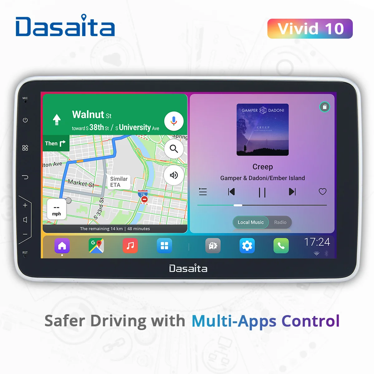 Автомобильный мультимедийный плеер Dasaita на Android с GPS для Volkswagen Nissan Hyundai Kia toyota Chevrolet