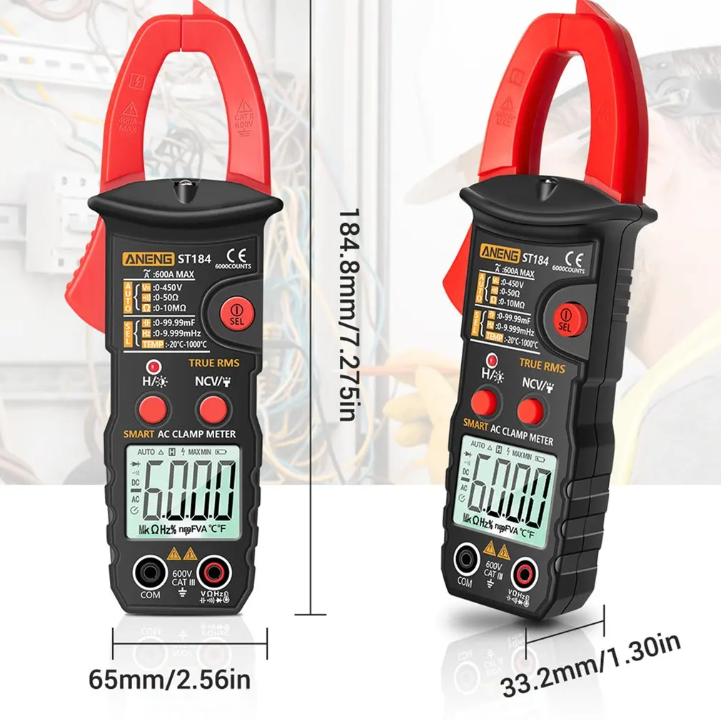 Smart Digital Clamp Meter ST184 Without Battery Digital Multimeter Clamp Meter Professional Measuring Tester
Smart Digital Clamp Meter ST184 Without Battery Digital Multimeter Clamp Meter Professional Measuring Tester
