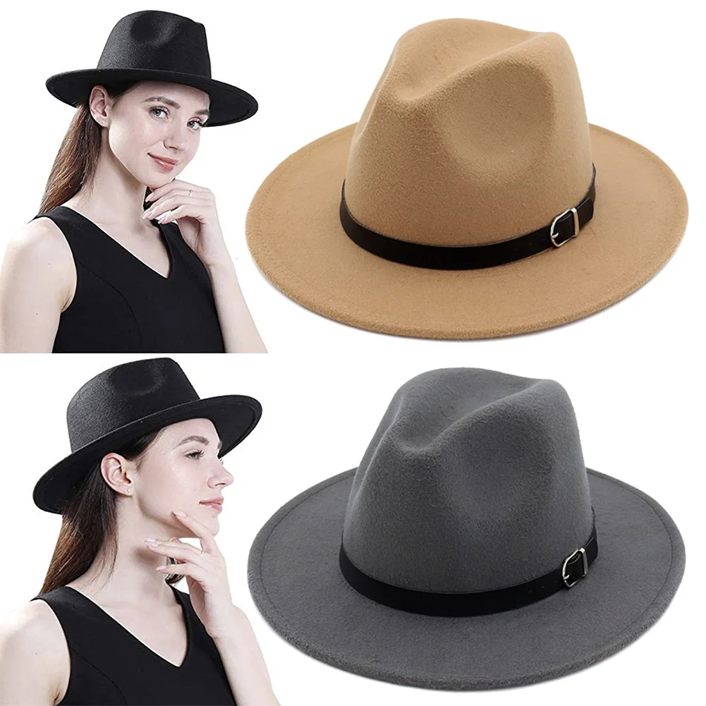 Шляпа Fedora из фетра с широкими полями шляпа от солнца Панама ковбойская для