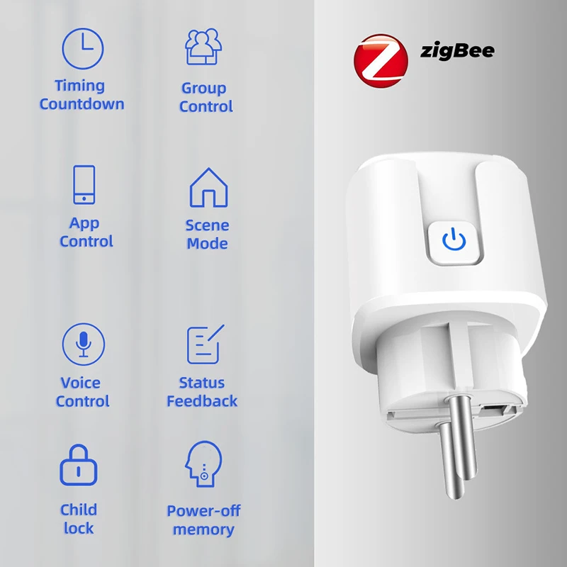 Tuya ZigBee Smart Plug EU 16A Adaptors Power Monitor Timer Socket Smart Home Wireless Compatible Alexa Google Home Assistant
Tuya ZigBee Smart Plug EU 16A Adaptors Power Monitor Timer Socket Smart Home Wireless Compatible Alexa Google Home Assistant