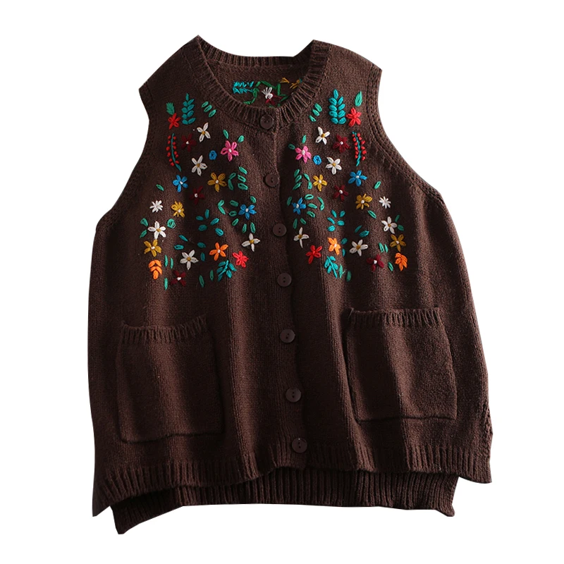Literary Korean knitted sweaters hand-embroidered vests women's sweet sleeveless cardigans knitwear
Literary Korean knitted sweaters hand-embroidered vests women's sweet sleeveless cardigans knitwear